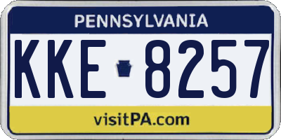 PA license plate KKE8257