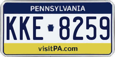 PA license plate KKE8259