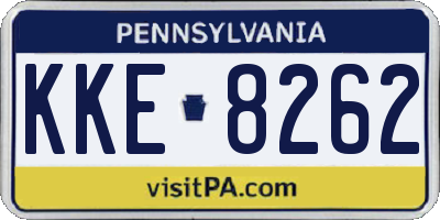 PA license plate KKE8262