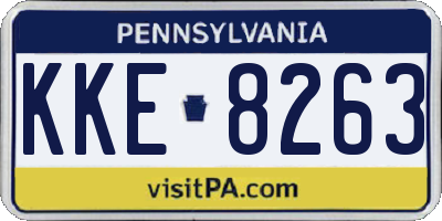 PA license plate KKE8263