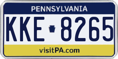 PA license plate KKE8265