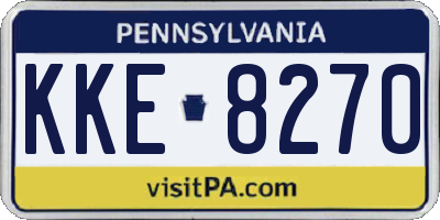 PA license plate KKE8270