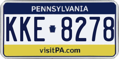 PA license plate KKE8278