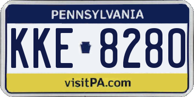 PA license plate KKE8280