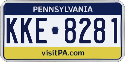 PA license plate KKE8281