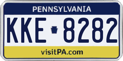 PA license plate KKE8282