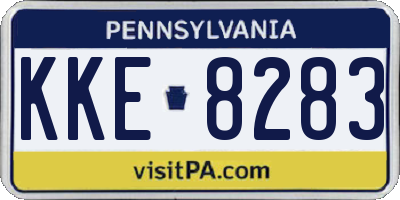 PA license plate KKE8283