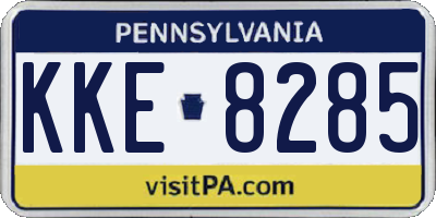 PA license plate KKE8285