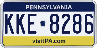 PA license plate KKE8286