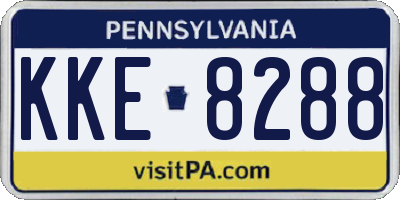 PA license plate KKE8288