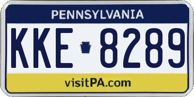 PA license plate KKE8289