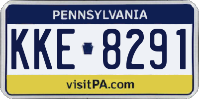 PA license plate KKE8291