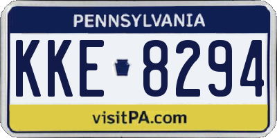 PA license plate KKE8294