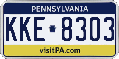 PA license plate KKE8303