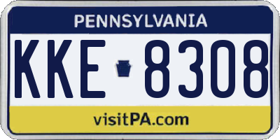 PA license plate KKE8308