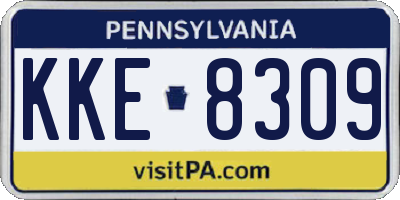 PA license plate KKE8309