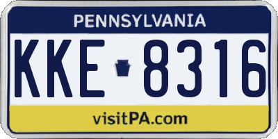 PA license plate KKE8316