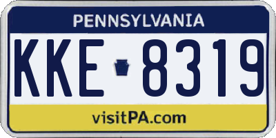PA license plate KKE8319