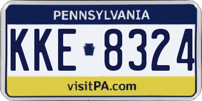 PA license plate KKE8324