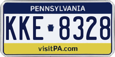 PA license plate KKE8328