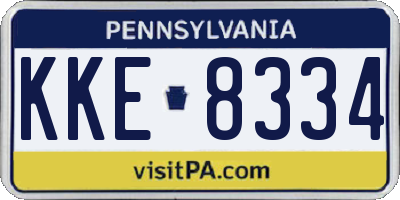 PA license plate KKE8334
