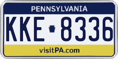 PA license plate KKE8336
