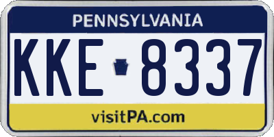 PA license plate KKE8337