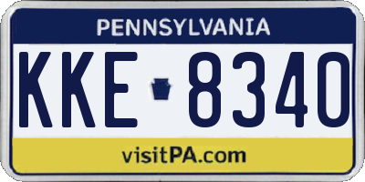 PA license plate KKE8340