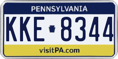 PA license plate KKE8344