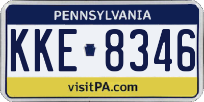 PA license plate KKE8346