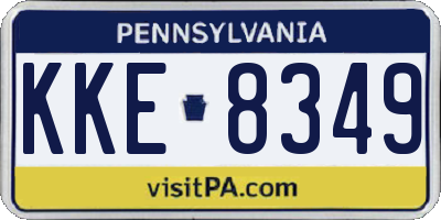 PA license plate KKE8349