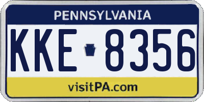 PA license plate KKE8356