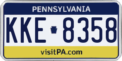 PA license plate KKE8358