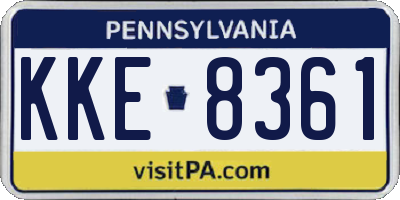 PA license plate KKE8361