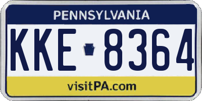 PA license plate KKE8364