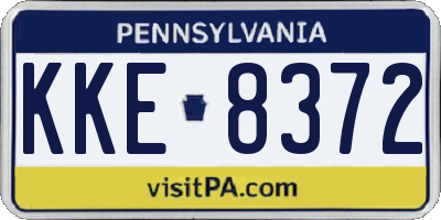PA license plate KKE8372