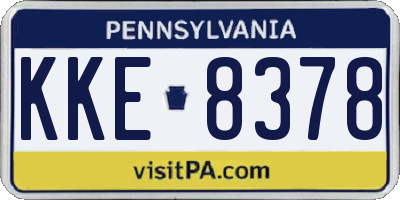 PA license plate KKE8378