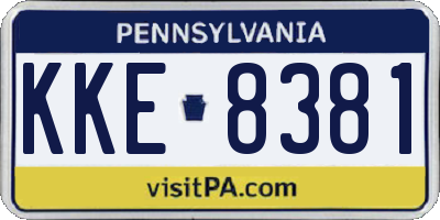PA license plate KKE8381
