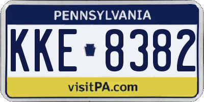 PA license plate KKE8382
