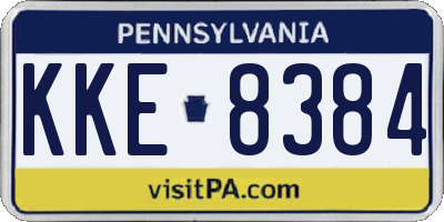 PA license plate KKE8384