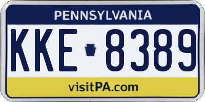 PA license plate KKE8389