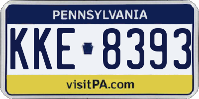 PA license plate KKE8393