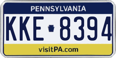 PA license plate KKE8394