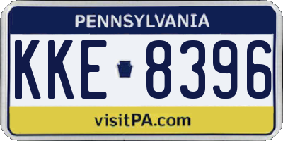 PA license plate KKE8396