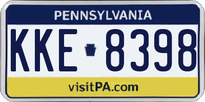 PA license plate KKE8398