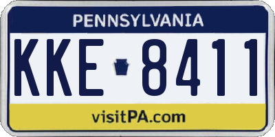 PA license plate KKE8411
