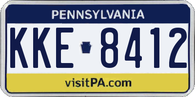 PA license plate KKE8412