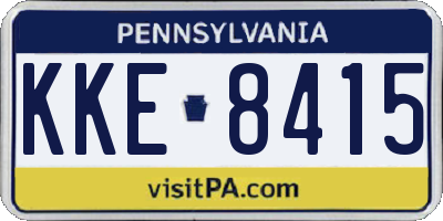 PA license plate KKE8415