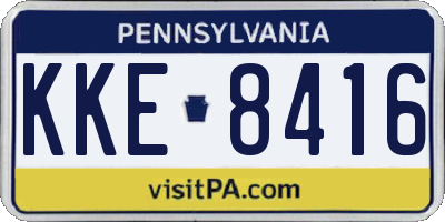PA license plate KKE8416