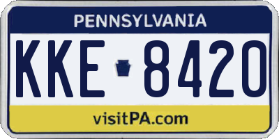 PA license plate KKE8420